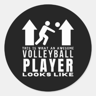 Phantastischer Volleyballspieler sieht aus wie Vol Runder Aufkleber