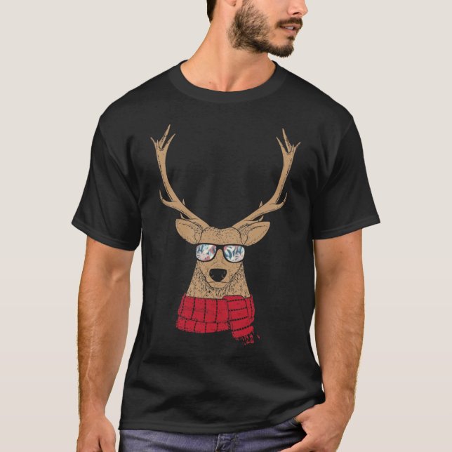 Phantastischer Weihnachtsmann mit Cooler Brille T-Shirt (Vorderseite)
