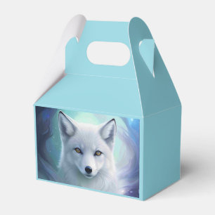 Phantastischer Weißschneefox auf Icy Land Geschenkschachtel