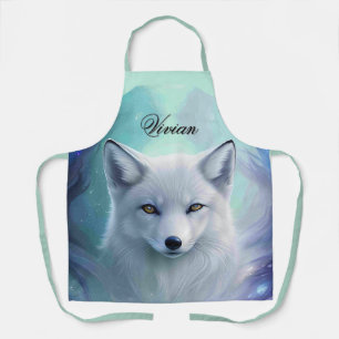 Phantastischer White Snow Fox auf Icy Land mit Nam Schürze