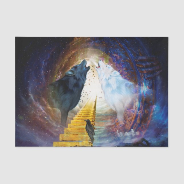 Phantastischer Wolf Seidenpapier (Vorderseite)