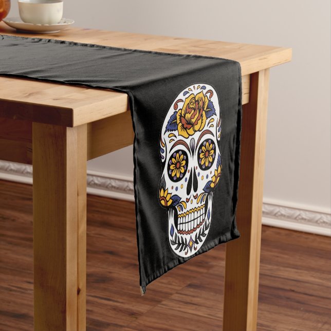 Phantastischer Zuckerschädel Kurzer Tischläufer (Beispiel)