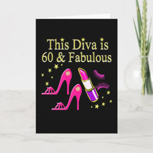 PHANTASTISCHES 60. GEBURTSTAG DIVA-DESIGN KARTE