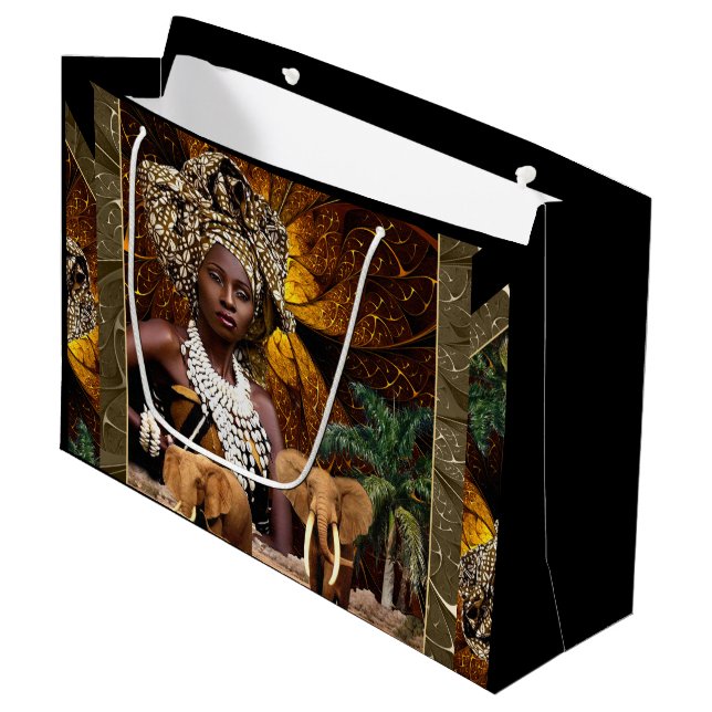 Phantastisches Afrika Große Geschenktüte (Vorderseite Schrägansicht)