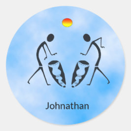 Phantastisches afrikanisches Drumming iPhone/iPad- Runder Aufkleber