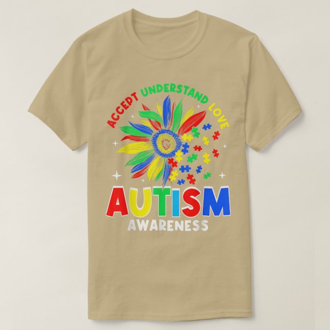 Phantastisches Akzeptieren Liebe Autismus Bewussts T-Shirt (Design vorne)
