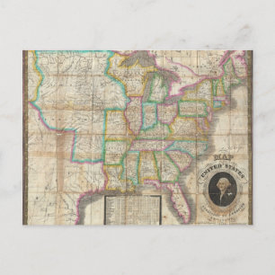 Phantastisches antikes Poster der Staaten Postkarte