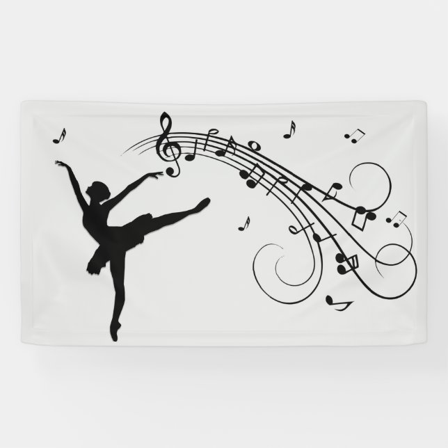 Phantastisches Ballerina-Tanzen mit Musik Banner (Horizontal)