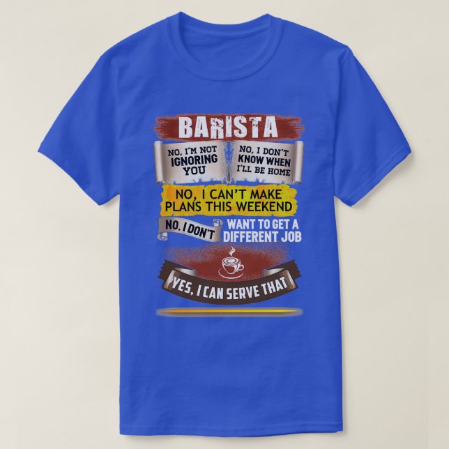 Phantastisches Barista kann das beheben T-Shirt (Design vorne)