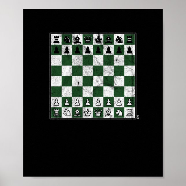 Phantastisches beängstigendes Vintages Schachbrett Poster (Vorne)