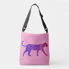 phantastisches blaurosa Leopardendesign Tragetaschen Mit Langen Trägern