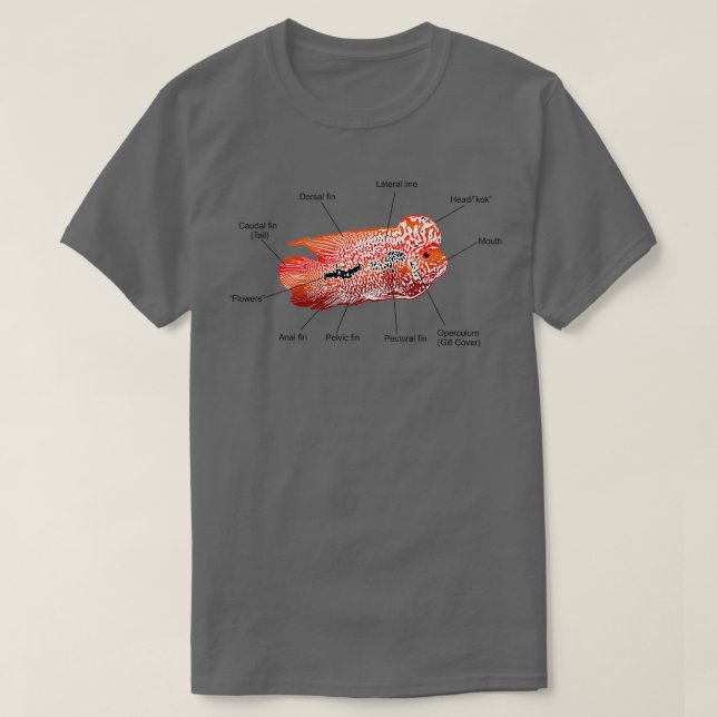 Phantastisches Blumenhorn Anatomie T-Shirt (Design vorne)