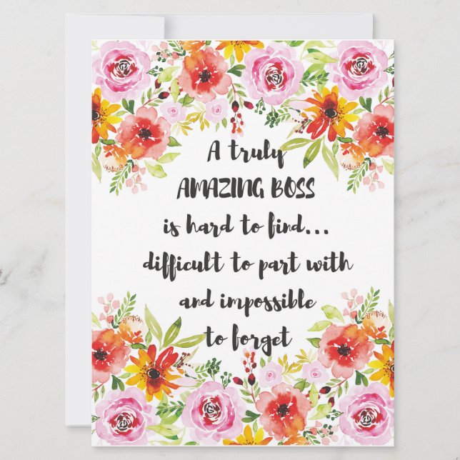 Phantastisches Boss Zitat Große Bonusgeschenke Karte (Vorderseite)