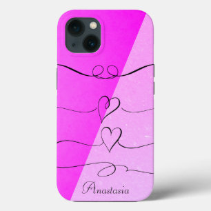 Phantastisches, Cooles, Lila Herz mit Ihrem Namen Case-Mate iPhone Hülle