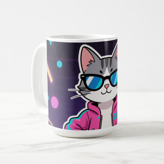 Phantastisches Cooles Retro-Gamer-Gesamtbild Kaffeetasse (Vorderseite Links)
