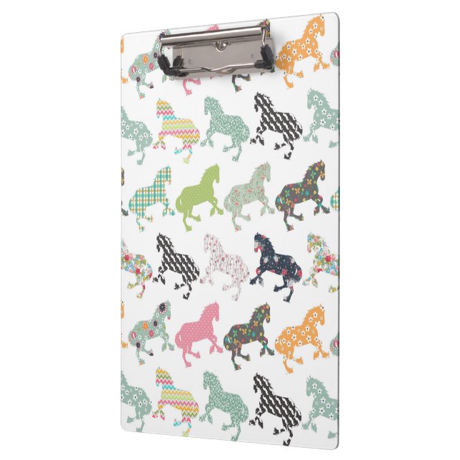 Phantastisches cooles trendy Pferdemuster, Vintag  Klemmbrett (Links)