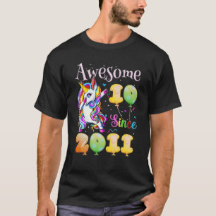 Phantastisches Dabbing Einhorn Geburtstag 10 Jahre T-Shirt