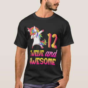 Phantastisches Dabbing Einhorn Geburtstag 12-jähri T-Shirt