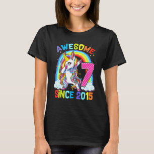 phantastisches Dabbing Einhorn Geburtstag 7 Jahre T-Shirt