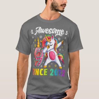 phantastisches Dabbing Einhorn Geburtstag 9 Jahre  T-Shirt