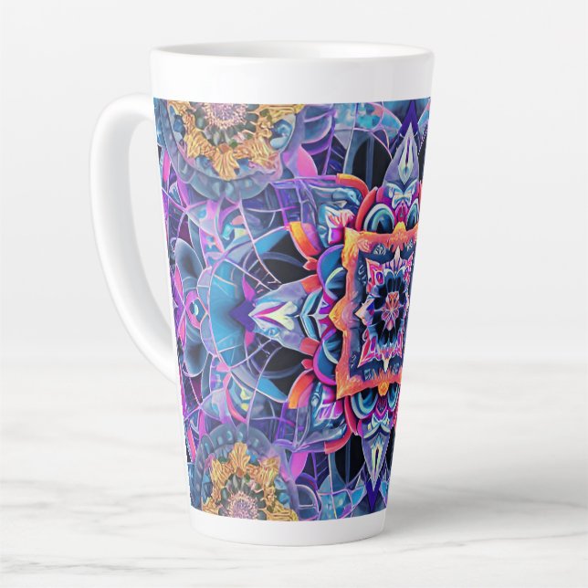 Phantastisches Dekorativ Blue Mandala Milchtasse (Linke Ecke)