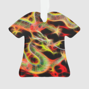 Phantastisches Drachenfeuer auf Glücksenergie Ornament