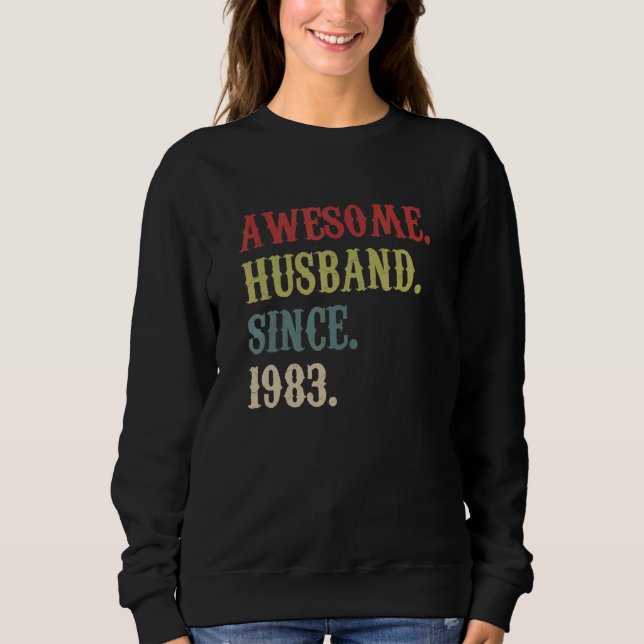 Phantastisches Ehemann seit 1983 Retro 39 Wedding  Sweatshirt (Vorderseite)