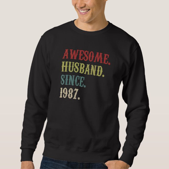 Phantastisches Ehemann seit 1987 Retro 35 Wedding  Sweatshirt (Vorderseite)
