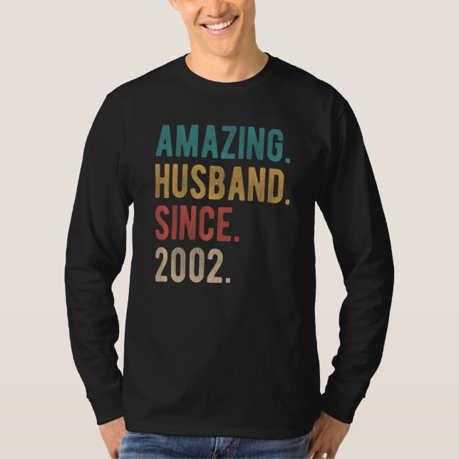Phantastisches Ehemann seit 2002 20. Wedding Anive T-Shirt (Vorderseite)