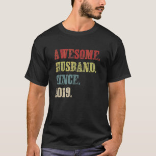 Phantastisches Ehemann seit 2019 3 Hochzeitstag T-Shirt