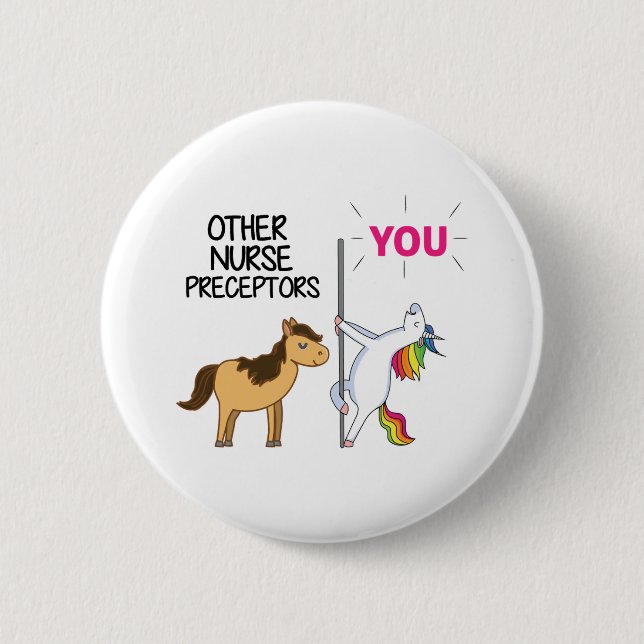 Phantastisches Einhorn-Geschenk für Krankenpfleger Button (Vorderseite)