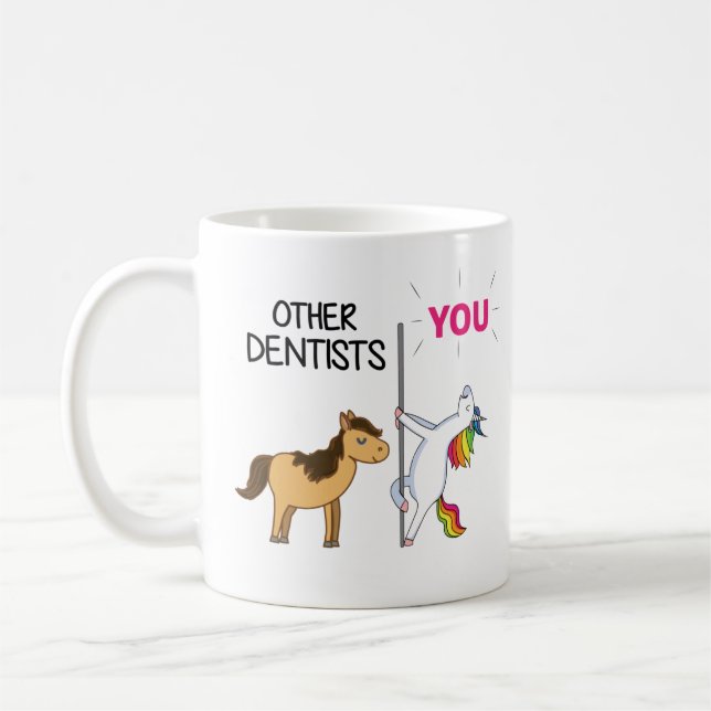 Phantastisches Einhorngeschenk für Zahnärzte Kaffeetasse (Links)