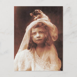 Phantastisches Funny Antique Cat Girl Foto Postkarte