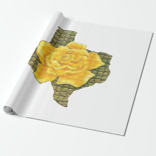 Phantastisches Gelb-Rose von Texas-Muster Blume Geschenkpapier
