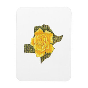 Phantastisches Gelb-Rose von Texas-Muster Blume Magnet