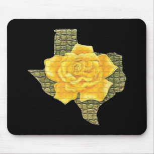 Phantastisches Gelb-Rose von Texas-Muster Blume Mousepad