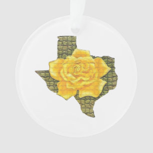 Phantastisches Gelb-Rose von Texas-Muster Blume Ornament