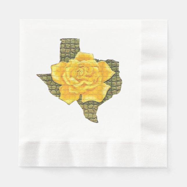 Phantastisches Gelb-Rose von Texas-Muster Blume Serviette (Vorderseite)