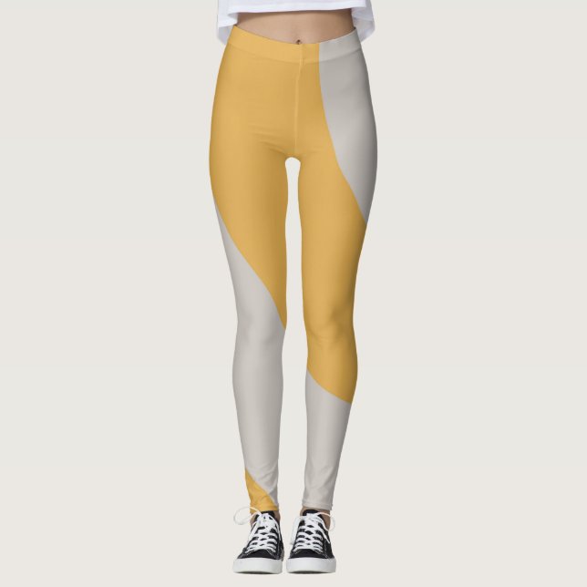 Phantastisches Gold und Grau Leggings (Vorderseite)