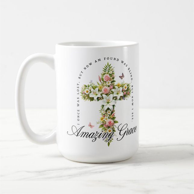 Phantastisches Grace Christliches Kreuz Kaffeetasse (Links)