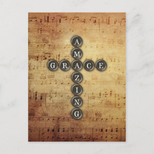 Phantastisches Grace Cross auf Vintager Musik Postkarte