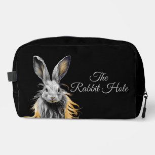 Phantastisches graues Kaninchen auf Feuertexten Waschbeutel