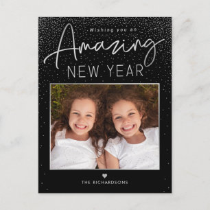 Phantastisches Jahr Modernes Happy New Year Foto P Feiertagspostkarte