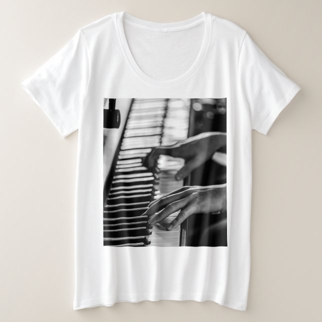 Phantastisches Klavier Große Größe T-Shirt (Design vorne)