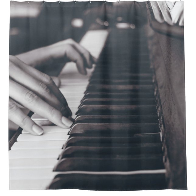 Phantastisches Klavierdesign Duschvorhang (Vorderseite)