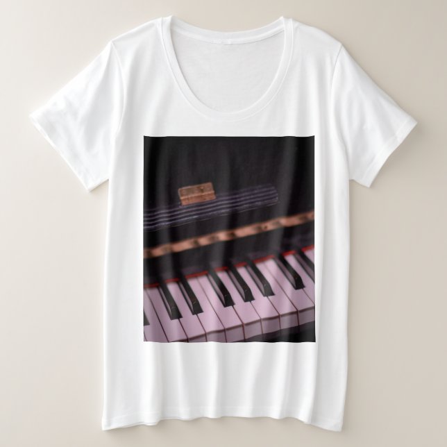 Phantastisches Klavierdesign Große Größe T-Shirt (Design vorne)