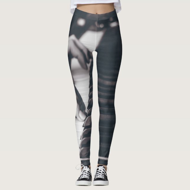Phantastisches Klavierdesign Leggings (Vorderseite)