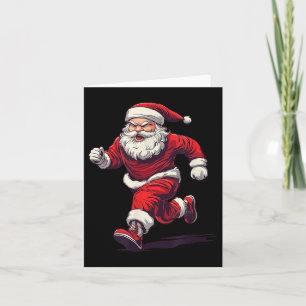 Phantastisches Laufen von Santa Outfit für Joggen Karte