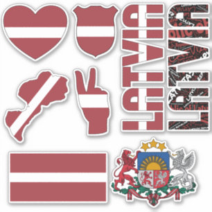 Phantastisches Lettland - Staatssymbole Aufkleber