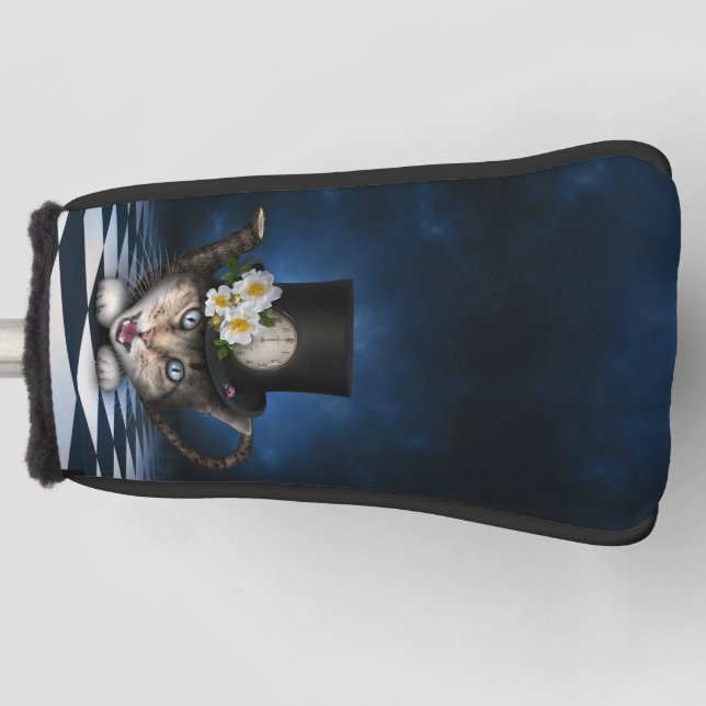 Phantastisches Mad Hatter Teapot Kat Whimsisches D Golf Headcover (Vorderseite)